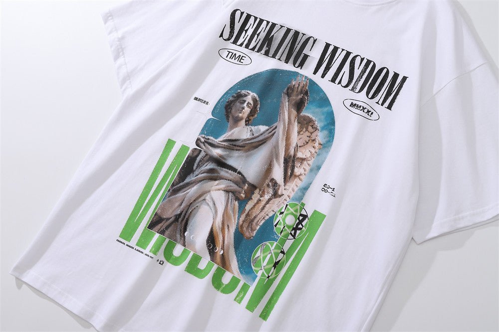 Statue Printed Short - sleeved T-shirt Men - Street Savage CultureStatue Printed Short - sleeved T-shirt Men