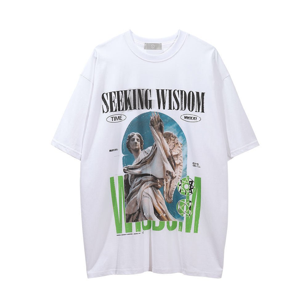 Statue Printed Short - sleeved T-shirt Men - Street Savage CultureStatue Printed Short - sleeved T-shirt Men