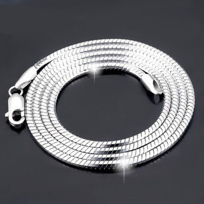 Sterling Silver Plated platinum necklace chain jadoku men clavicle silver chain Korean fashion collar men and women lovers of silver - Fashion TechSterling Silver Plated platinum necklace chain jadoku men clavicle silver chain Korean fashion collar men and women lovers of silver