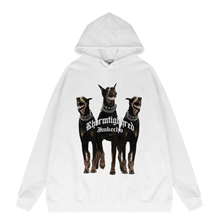 Three Doberman Pinscher Printed Hoodie Men - Street Savage CultureThree Doberman Pinscher Printed Hoodie Men