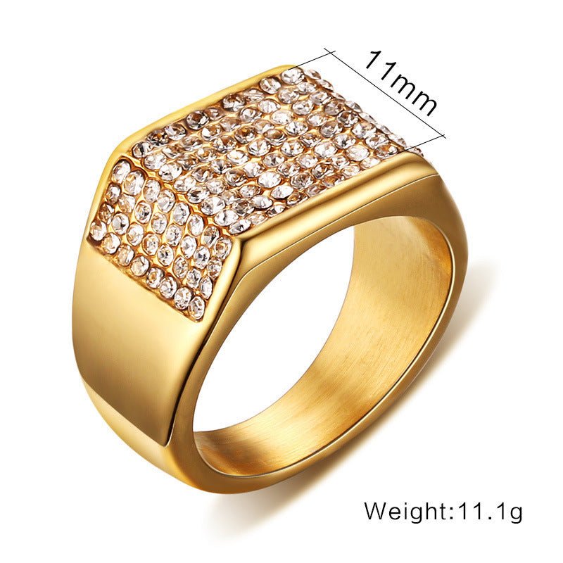 Titanium steel diamond men's ring - Fashion TechTitanium steel diamond men's ring