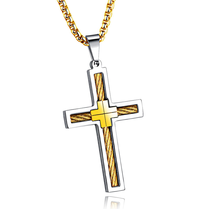 Titanium Steel Wire Cross Men's Necklace - Fashion TechTitanium Steel Wire Cross Men's Necklace