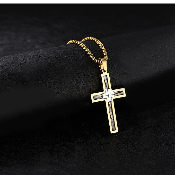 Titanium Steel Wire Cross Men's Necklace - Fashion TechTitanium Steel Wire Cross Men's Necklace