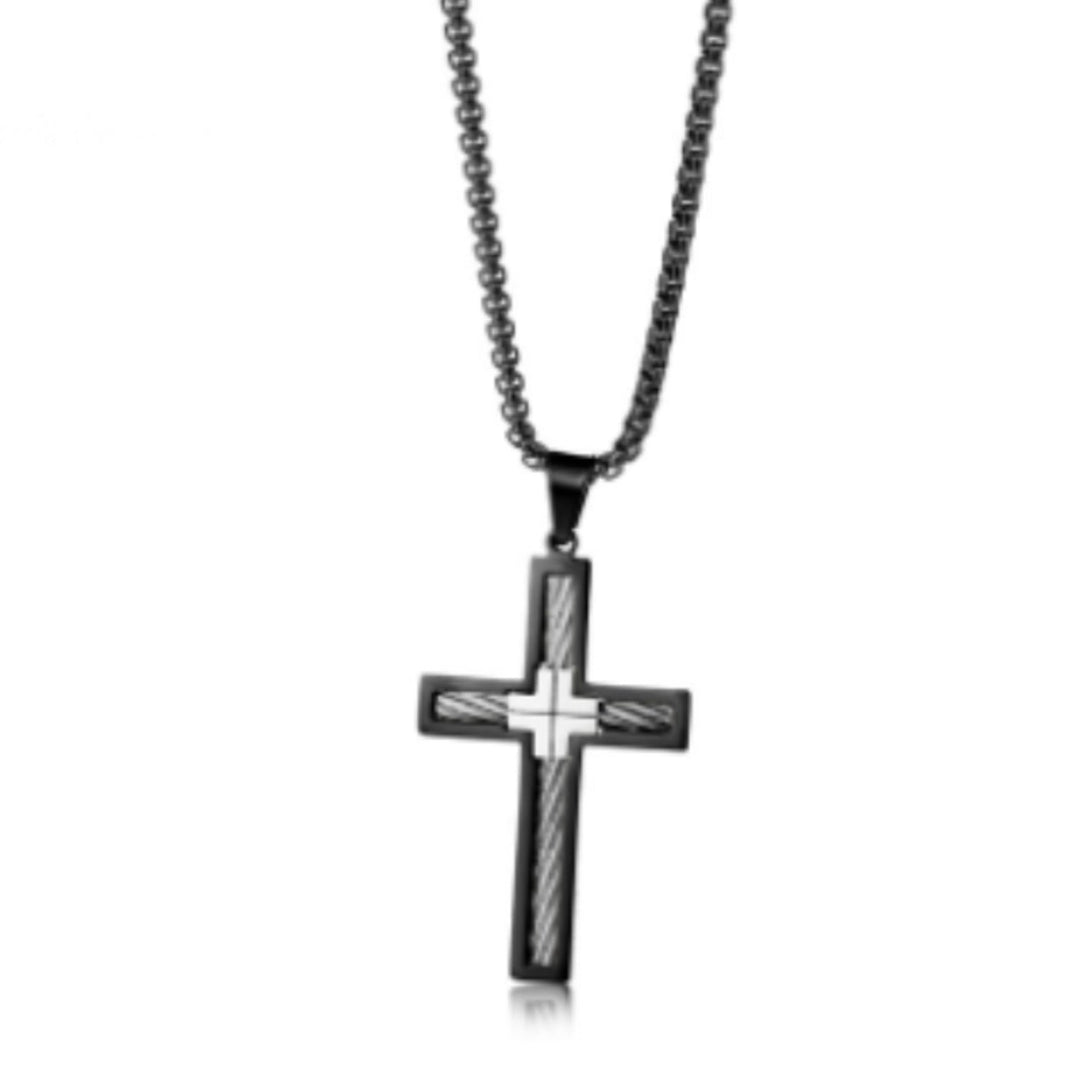 Titanium Steel Wire Cross Men's Necklace - Fashion TechTitanium Steel Wire Cross Men's Necklace