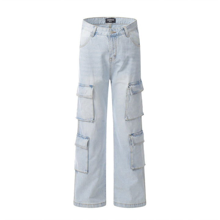 Wash Light Color Cargo Jeans Men - Street Savage CultureWash Light Color Cargo Jeans Men