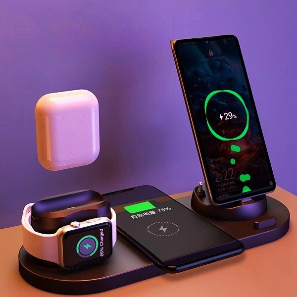 Wireless Charger For IPhone Fast Charger For Phone Fast Charging Pad For Phone Watch 6 In 1 Charging Dock Station - Street Savage CultureWireless Charger For IPhone Fast Charger For Phone Fast Charging Pad For Phone Watch 6 In 1 Charging Dock Station