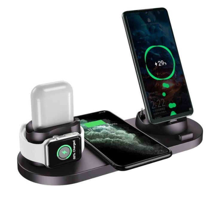 Wireless Charger For IPhone Fast Charger For Phone Fast Charging Pad For Phone Watch 6 In 1 Charging Dock Station - Street Savage CultureWireless Charger For IPhone Fast Charger For Phone Fast Charging Pad For Phone Watch 6 In 1 Charging Dock Station