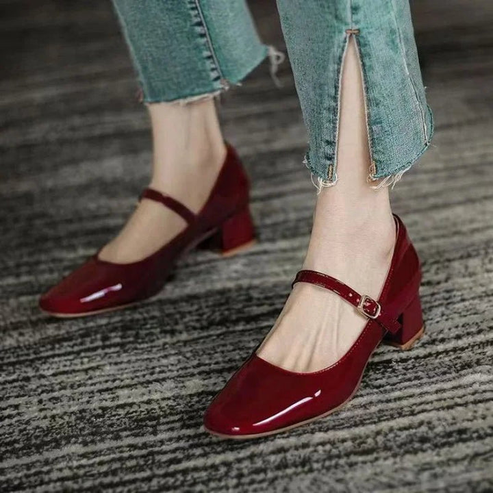 Women Chunky Heel Pumps 2025 Summer Pu Leather Buckle Strap - Street Savage CultureWomen Chunky Heel Pumps 2025 Summer Pu Leather Buckle Strap