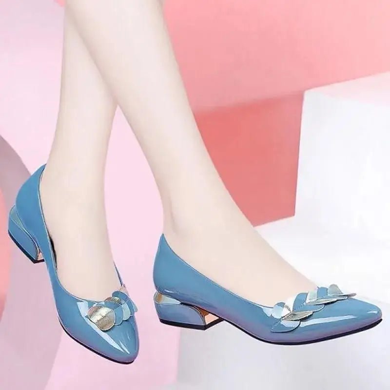 Women Dress Shoes Patent Leather Mid Heel Pumps Fashion Shoes - Street Savage CultureWomen Dress Shoes Patent Leather Mid Heel Pumps Fashion Shoes