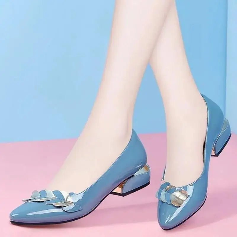 Women Dress Shoes Patent Leather Mid Heel Pumps Fashion Shoes - Street Savage CultureWomen Dress Shoes Patent Leather Mid Heel Pumps Fashion Shoes