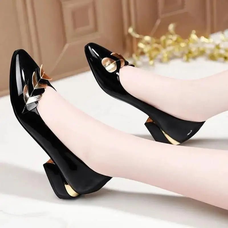 Women Dress Shoes Patent Leather Mid Heel Pumps Fashion Shoes - Street Savage CultureWomen Dress Shoes Patent Leather Mid Heel Pumps Fashion Shoes