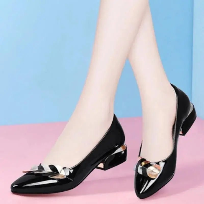 Women Dress Shoes Patent Leather Mid Heel Pumps Fashion Shoes - Street Savage CultureWomen Dress Shoes Patent Leather Mid Heel Pumps Fashion Shoes