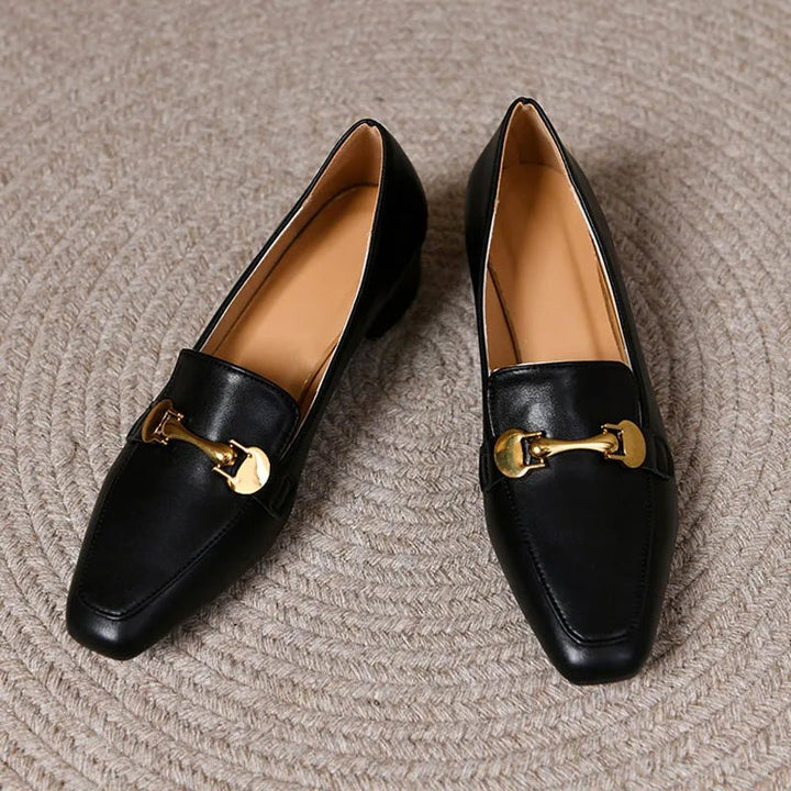 Women High Heels Retro Brown Metal Buckle Heels Slip - on Pumps - Street Savage CultureWomen High Heels Retro Brown Metal Buckle Heels Slip - on Pumps